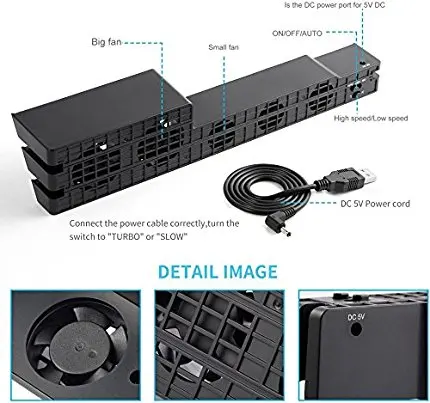 H 5 шт. Супер Турбо температура 5-вентиляторы внешний контроль охлаждающий вентилятор кулер для PS4 Pro Play Stations 4 консольная система