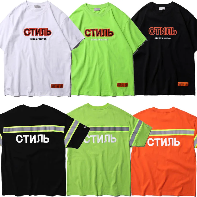 

CTNNB Heron Preston T Shirt Embroidery Striped T-Shirts Men Wome Cotton Safari Style Heron Preston T-Shirt