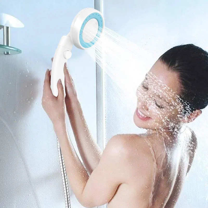 

ZhangJi Bathroom 360 Degree Rotatable Shower Head High Pressure with Stop Switch Water Saving Showerhead 4 Colors Sprayer