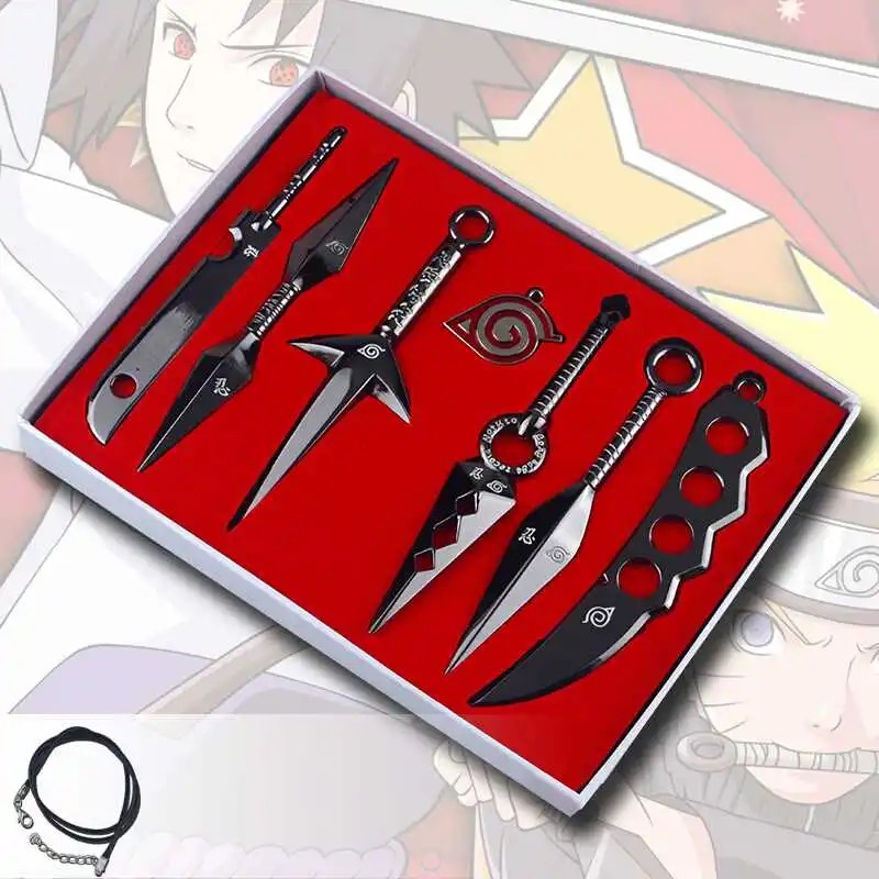 

anime figure naruto Weapons Armor Metal cosplay props Kakashi Madara Sarutobi Asuma Zabuza Sword set pendant Sword figurine