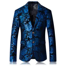 Высокое качество мужской костюм куртка с модным принтом 2019 Новые повседневные свадебные этап вечерние деловой повседневный костюм пальто