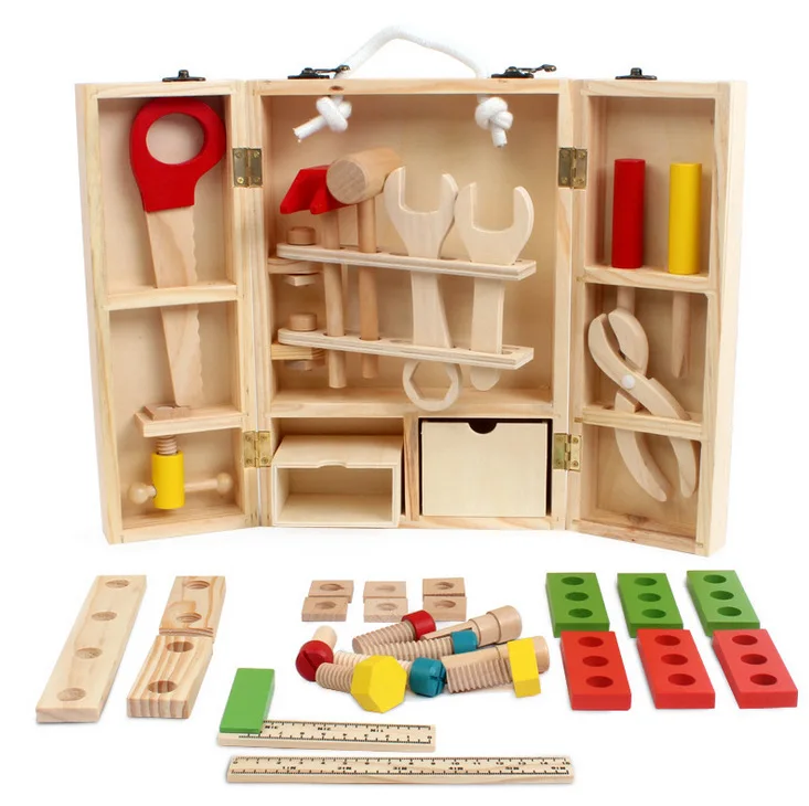 Baby educational toys Tool Kit children play house classic wooden toy