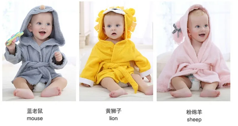 Estação de Moda do Miúdo com Capuz Animal do Bebê Roupão de Toalha Crianças dos Desenhos Animados do Miúdo Toalhas de Praia Modelagem Roupão Infantil Spa 0-12month 5 Cheap Toalhas