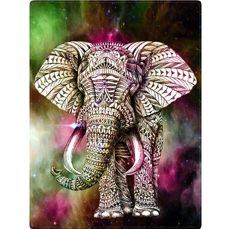 GLymg 3D DIY Diamond Painting Cross Stitch Elephant Square Drill Full Rhinestone Picture Diamond Embroidery Animals Home Decor