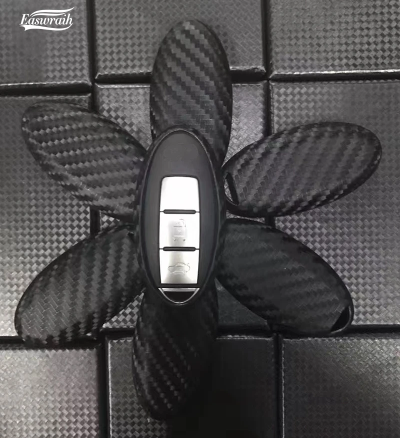 gift carbon fiber key case cover holder for Nissan Tiida Sunny Teana X