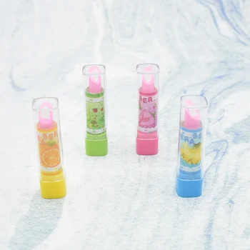 

2pcs kawaii lipstick style pencil eraser creative stationery school eraser
