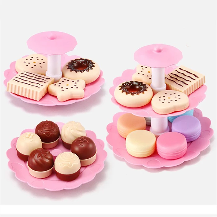 Детская кухня послеобеденный чай игрушка набор для девочек десертная башня миниатюрная поддельная еда столовая детская игрушка кухня играть мини торт печенье