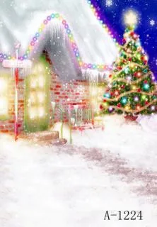 

New arrival 5ft x 7ft (200CM x150CM)Christmas Tree snow vinyl backdrop Photography backdrop A-1224, Studio photography backdrops