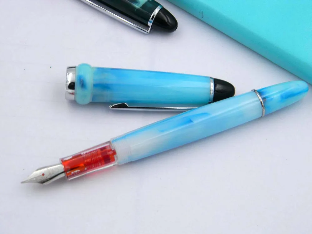 Классическая Серебристая прозрачная пластиковая перьевая ручка EF