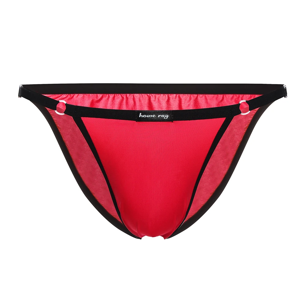 

Rise Lingerie Silk Jockstrap Pouch Strings Lights Low Y-front Underwear Briefs See-through Thongs