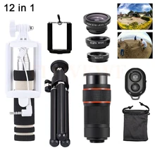 Универсальные зажимы 8X зум телефото линзовый микроскоп Макросъемка эффект «рыбий глаз» широкоугольный Объектив штатив объектив мобильного телефона для iPhone 7 6 5 s