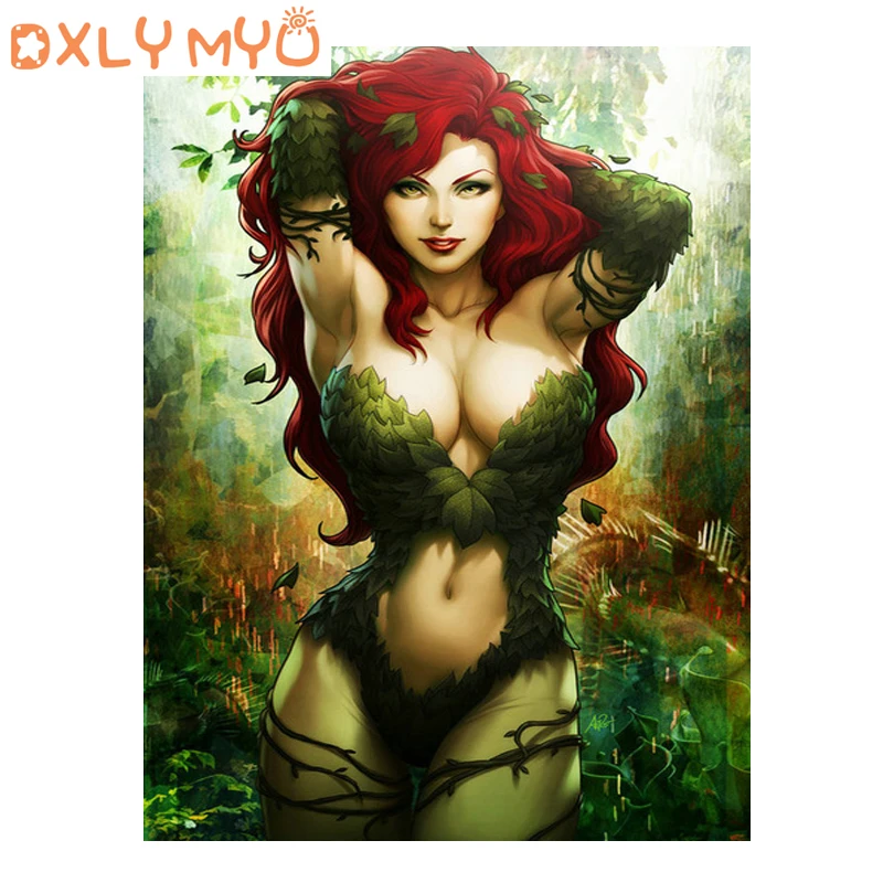

Full Drill Square 5D DIY Diamond Painting Poison Ivy Batman Comic Picture Diamond Embroidery Cross Stitch Rhinestone Mosaic