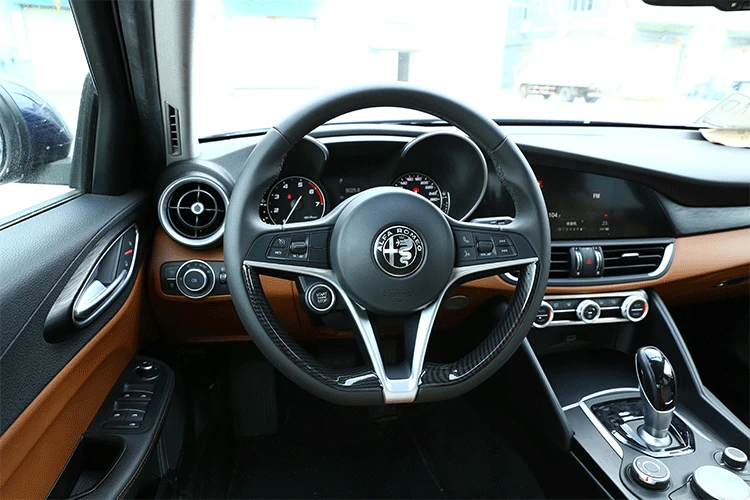 

Pair Steering Wheel Interior Trims Sequin Stickers For 17-19 Alpha Romeo Giulia