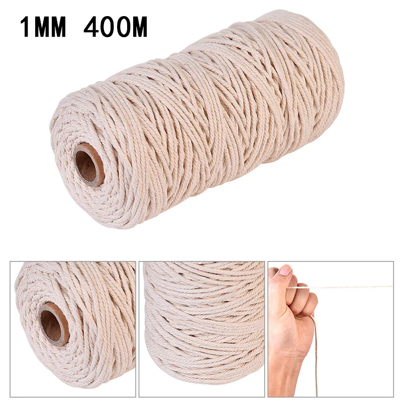

Natural Beige Cotton Twisted Rope Craft Macrame Artisan String Good Quality