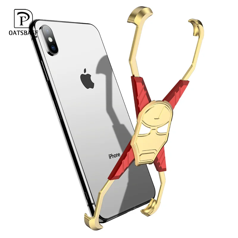 OATSBASF с металлической эмблемой Железного человека чехол X Форма Дизайн чехол для iPhone X XS чехол противоударный мобильный телефон чехол для iPhone X S MAX