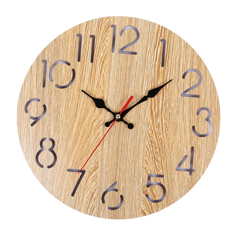 

Wood Wall Clocks Home Decor Cartoon Modern Wood Wall Clock Vintage Rustic Antique Shabby Retro Home Kitchen Room Decor
