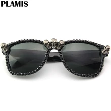 Кошачий глаз солнцезащитные очки женские ювелирные изделия Стразы очки с черепом Роскошные оттенки Круглые Солнцезащитные очки для мужчин и женщин Oculos De Sol Feminino