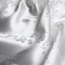 90 см* 100 см платье парча ткань костюм одежда ручной работы cheongsam ткань парча шелковая ткань белый цвет с белой сливой