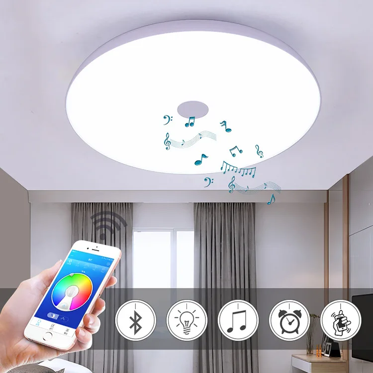 

1pcs Modern LED Music Ceiling Lights RGB Dimmable 36W APP Remote Control Bluetooth Music Light Bedroom Lamps Smart Ceiling Lamp