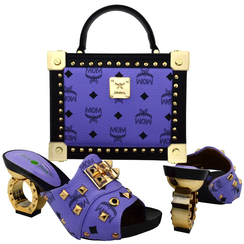 

Summer Style Nigerian Shoes And Matching Bags Set With Stones Fashion High Heels Ladies Shoes And Bags To Match Set!! MVL1-12