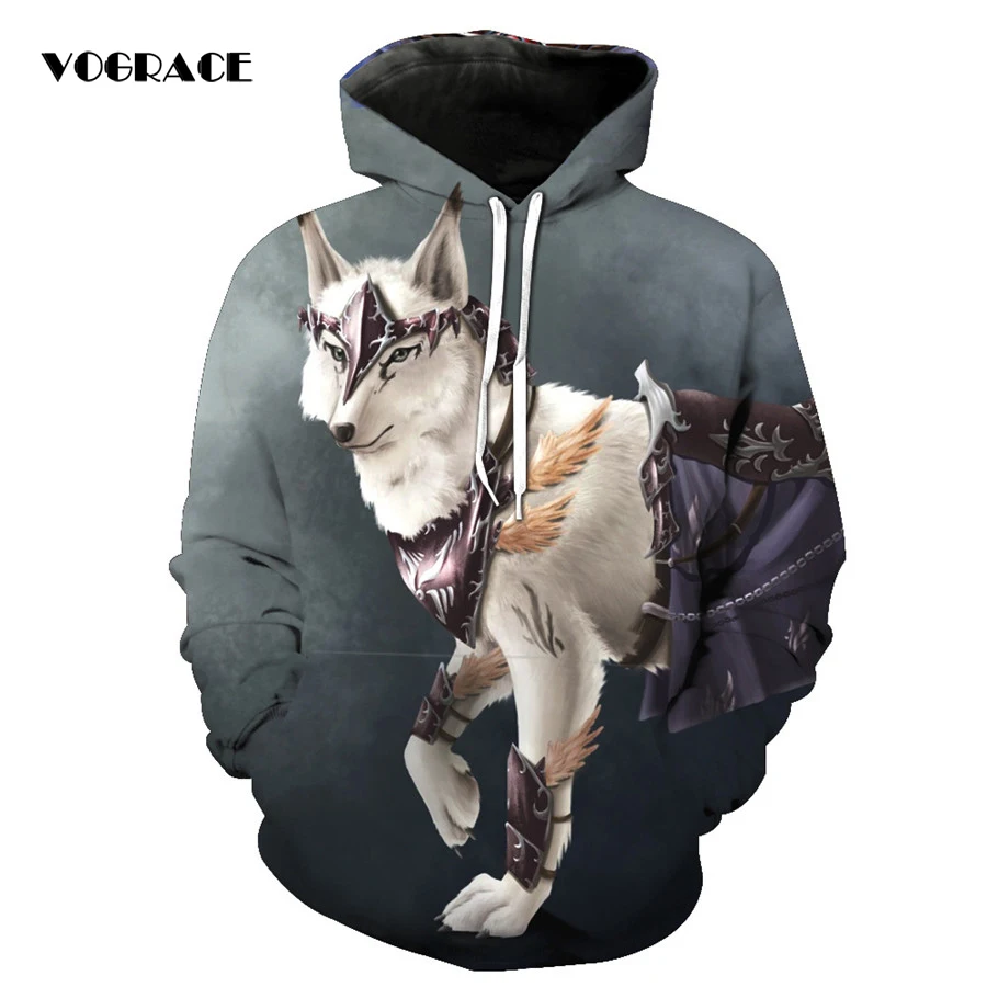 

VOGRACE 2017 Christmas Style Man / Women 3d Sportswear Sweatshirt Print Fox Armour Hoodie Hooded Dress Top Hoody Couple