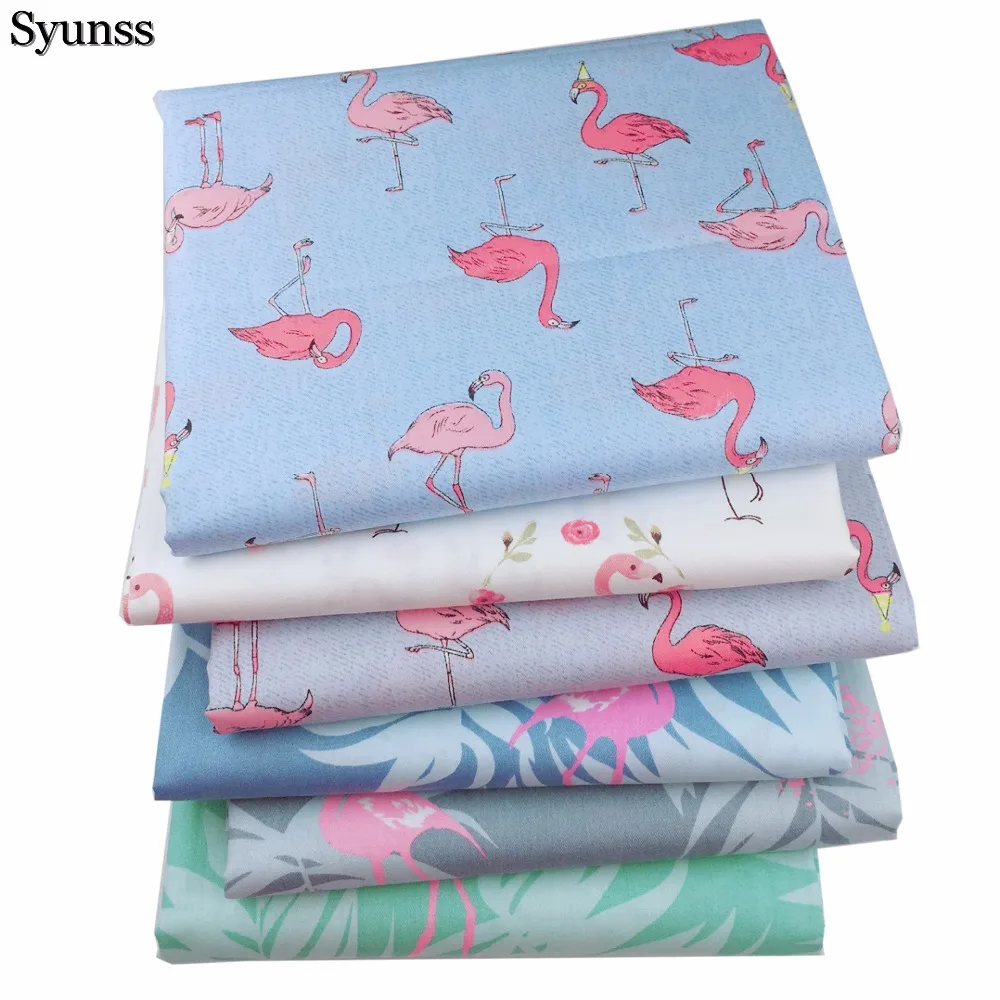 

Flamingo Printed Syunss Cotton Fabric Fat Quarte DIY Handmade Sewing Patchwork Baby Cloth Bedding Textiles Quilt Tilda Tissus