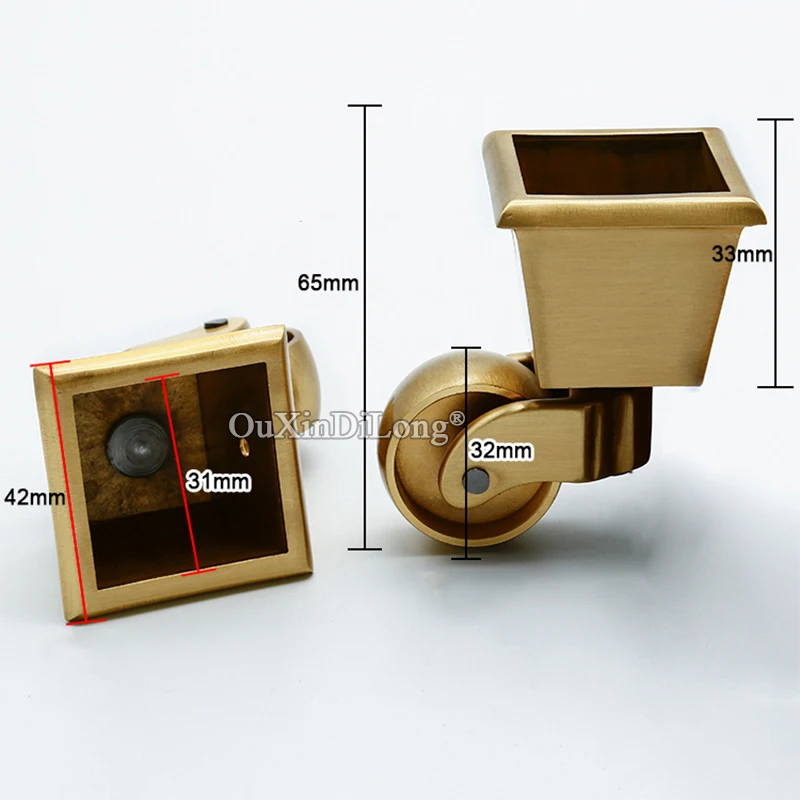 Европейский стиль 4 шт сверхмощные латунные мебельные ролики стол стул диван