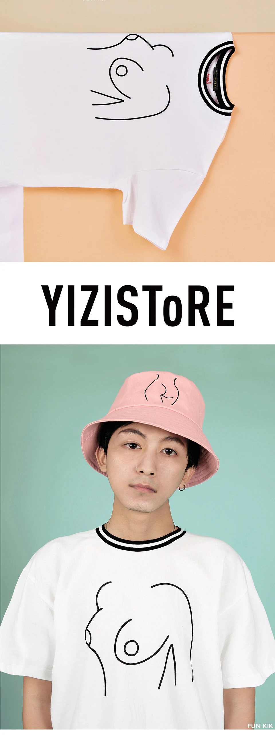 YIZISToRe оригинальные повседневные футболки normcore с короткими рукавами, футболки для пары с принтом для девочек и мальчиков, 4 стиля(FUN KIK