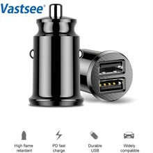 Мини USB Автомобильное зарядное устройство для мобильного телефона, быстрое зарядное устройство 3,0 A, зарядное устройство для телефона, двойной USB автомобильный адаптер для телефона для iphone, автомобильные аксессуары