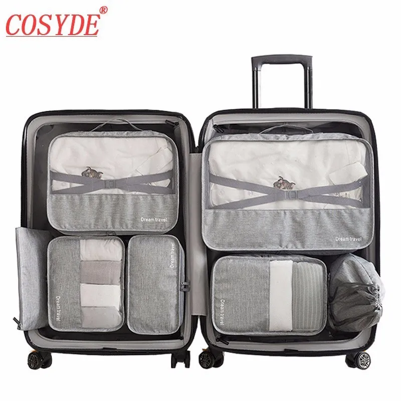 

Cosyde 7Pcs Waterproof Travel Storage Bags High Capacity Mesh Clothes Packing Cube Luggage Organizer Pouch Travel Accessories