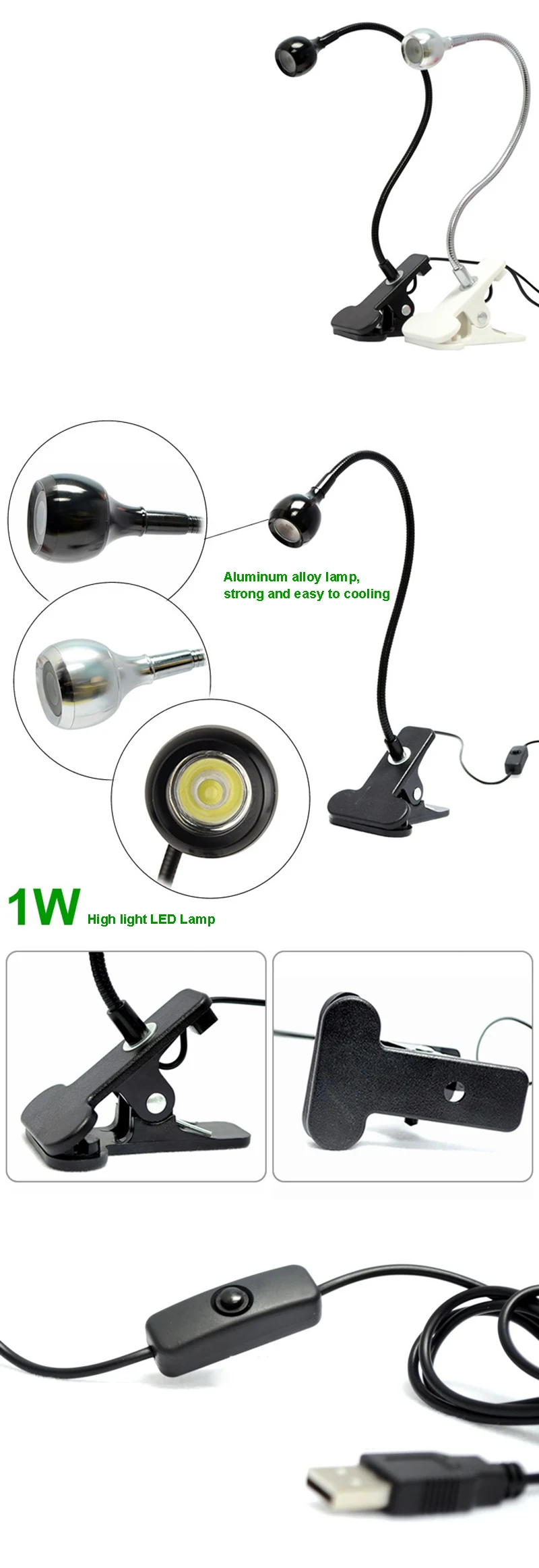 Ingelon USB Lights Laptop Lamp Gadget Clip Flxtures Desk Light LED Technology for Reading Single arm 1 pcs Electronics Gadgets (9)