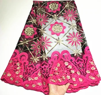 

5yards embroidered rose french lace fabric with stone african lace fabric nigerian lace fabrics african cord lace fabric ZQ-A110