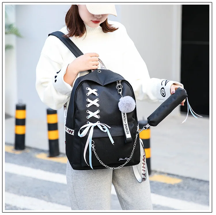 Школьные рюкзаки, женская школьная сумка для подростка, женский рюкзак, 5 шт./компл., женский рюкзак для путешествий, Moclila, сумка на плечо, WBS745-2
