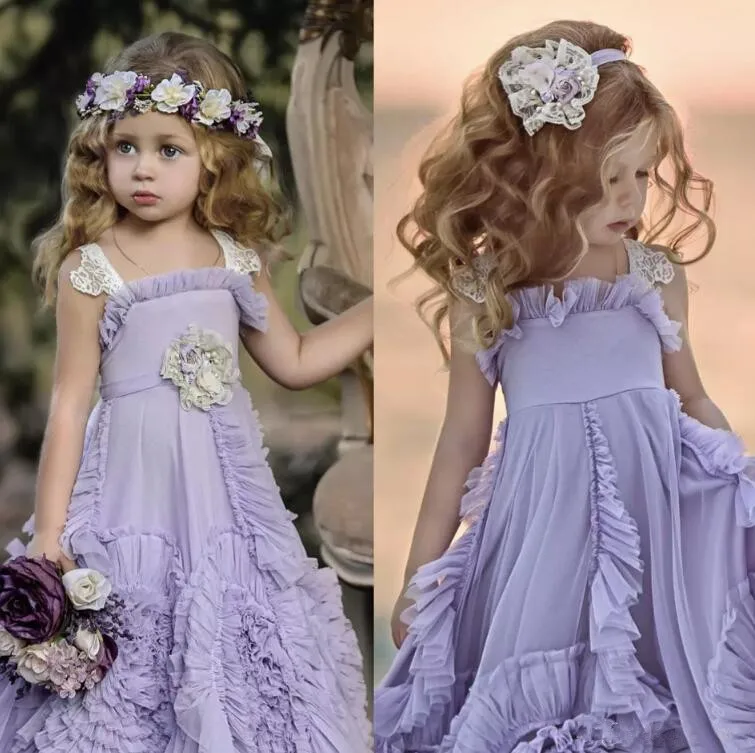 Dollcake Paars Flower Girl Trouwjurken Ruches Lace 2018 Nieuwe Boho Wedding Vintage Strand Bruiloft Meisjes Jurken Dollcake Paars Flower Girl Trouwjurken Ruches Lace 2018 Nieuwe Boho Wedding Vintage Strand Bruiloft Meisjes Jurken