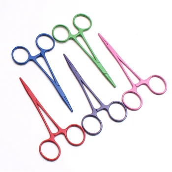 

5" 13cm Multifunction Stainless Straight Tip Forceps Pliers Pets Hemostat Tools Durable Hemostasis Aid Precision Tweezers 6201
