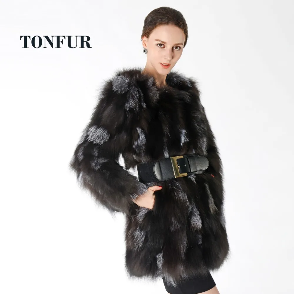 2019 Vintage Real Fox Fur Coat Classical Design Naturel Long Women Top Jacket luxury warm fur SR671 | Женская одежда