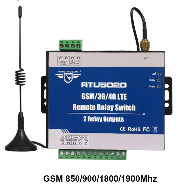 King Pigeon GSM 3G 4G SMS Remote Relay Switches For Remote Timer Switch 2 Relay Outputs