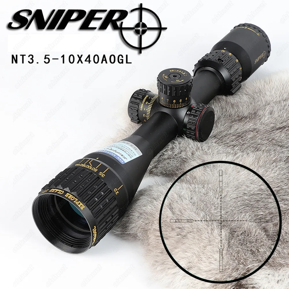 SNIPER NT 3 5 10X40 AOGL Hunting Riflescopes Tactical Optical Sight Full Size Glass Etched Reticle