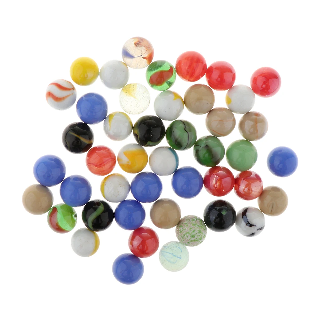 45 шт 16 мм Стеклянные шарики-стеклянный шарик, бусины для китайских шашек-украшение для аквариума красочные-классическое стекло шарики игрушки для детей