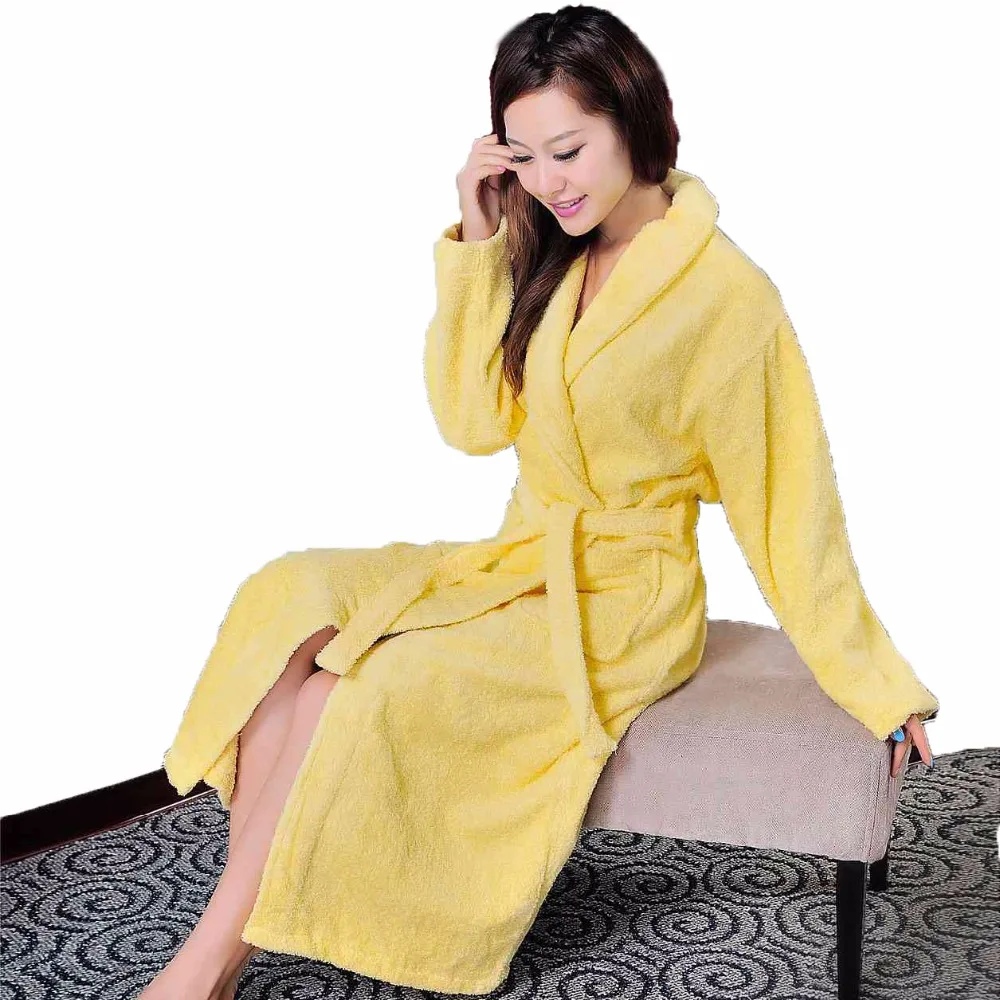 100 Cotton Bathrobe Women Towel Fleece Bridesmaid Sleepwear Nightgown