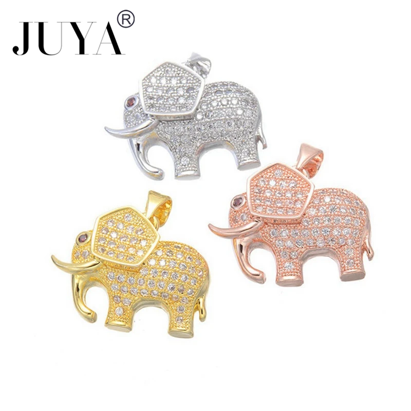 

5pcs top quality copper inlaid zircon lovely Elephant charm diy handmade jewelry making pendant breloque pour fabrication bijoux