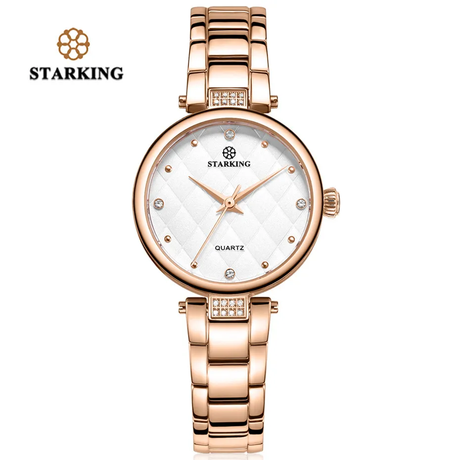

STARKING Stainless Steel Women's Bracelet Watches Simple Rose Golden Lady Wrist Watch Elegant Sapphire Crystal Dial Clock Gift