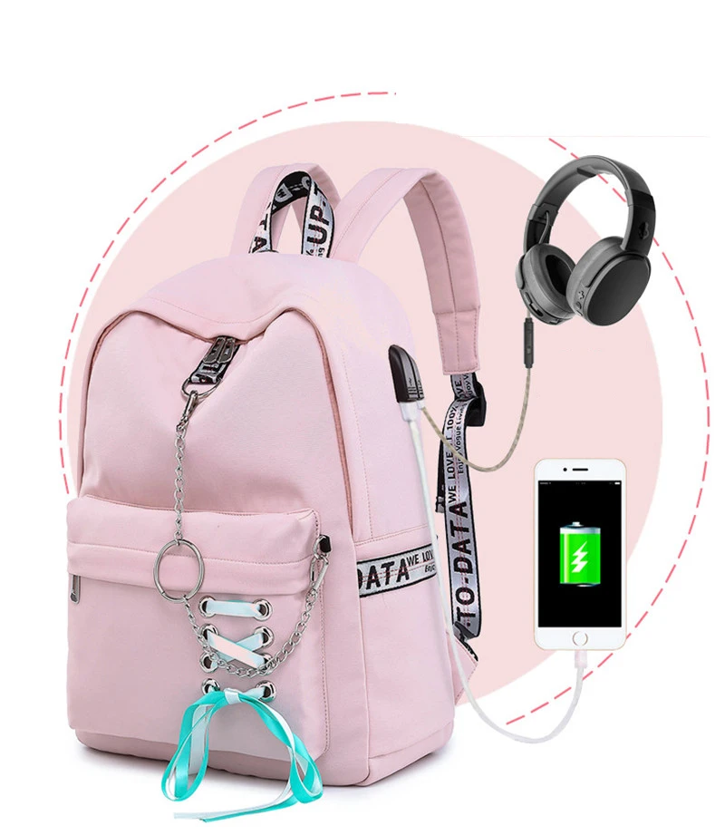 stylish camera bag Tourya Fashion Waterproof Backpack Women School Bags For Teenagers Girls USB Charge Bow Travel Rucksack Laptop Bagpack Mochila elegant backpack