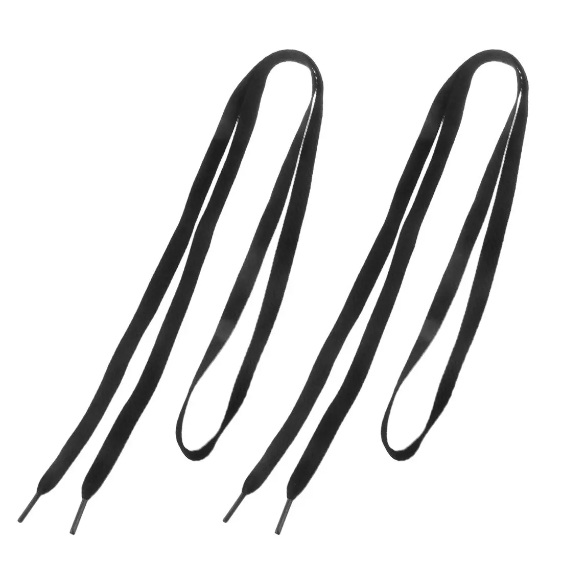 

New Pair 0.4" Width Strings Sneakers Trainers Flat Shoe Laces Black