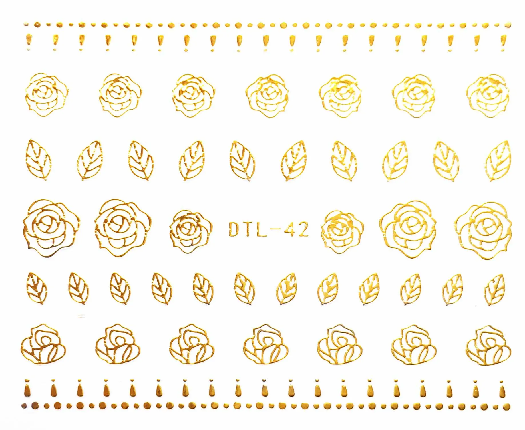 3D золото, дизайн ногтей, маникюр, задний клей, наклейки, украшения, дизайн ногтей, наклейки для ногтей, Типсы, красота - Цвет: DTL042gold
