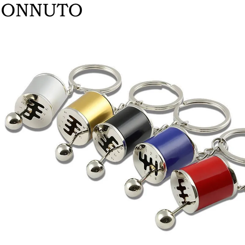 

Creative Race Car Stalls Head Keychains Six-Speed Manual Shift Gear Keychain Auto Car's Parts Toy Short Shifter Knob Metal6C0014