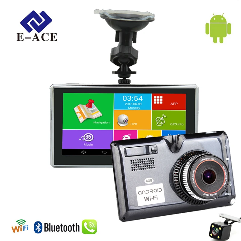 E-ACE L01 5 pulgadas navegación GPS para coche pantalla capacitiva Android Bluetooth WIFI FM camión vehículo Auto navegadores Dashcam Sat Nav mapa