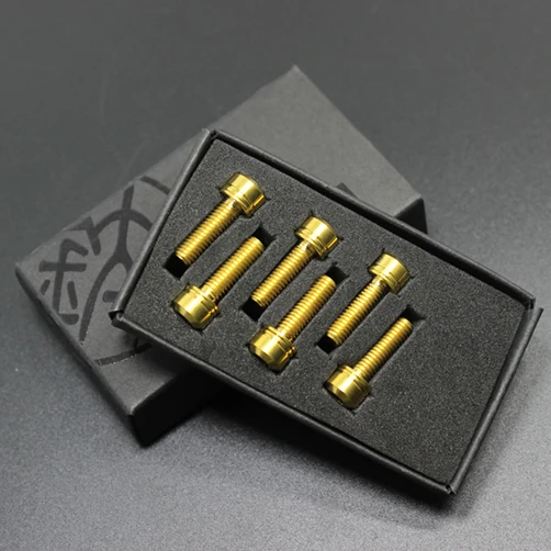 

STAN TI Titanium M5 * 18 mm Bike Stem Bolts 6 Piece