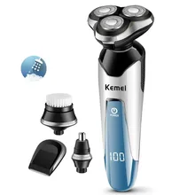 4в1 профессиональная Вращающаяся бритва, набор перезаряжаемых электробритва для мужчин, бритвенный станок для бороды и лица, водонепроницаемая электрическая бритва
