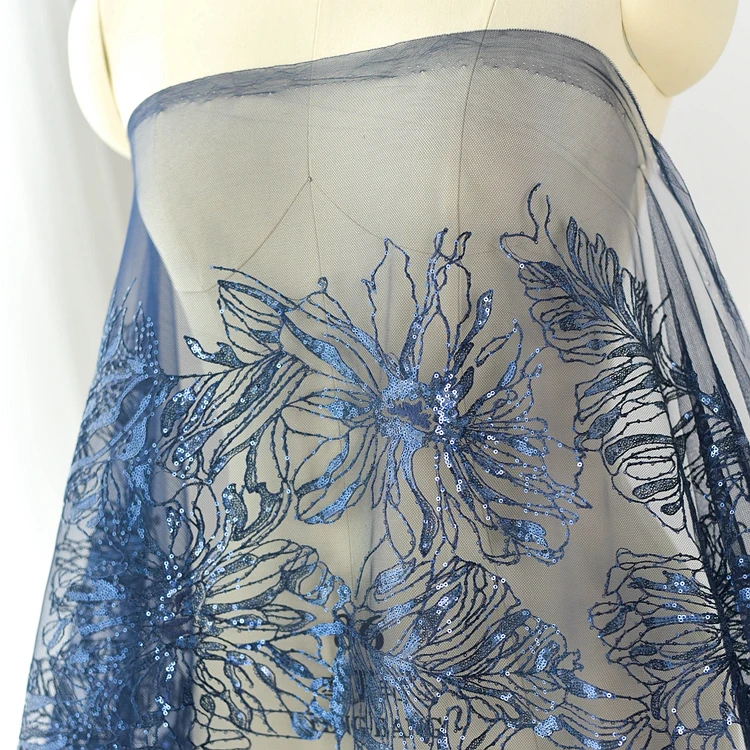 flowers embroidery lace fabrics for wedding dress 7